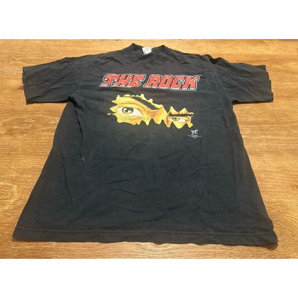 Vintage 90's  The Rock Know Your Role 1999 WWF Shirt Size Large Wrestling WWE